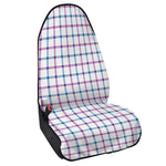 Blue And Purple Tattersall Pattern Print Waterproof Car Seat Cover