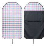 Blue And Purple Tattersall Pattern Print Waterproof Car Seat Cover
