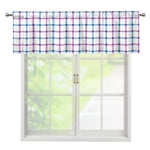 Blue And Purple Tattersall Pattern Print Window Valance