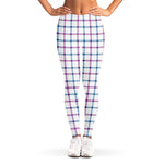 Blue And Purple Tattersall Pattern Print Women's Leggings