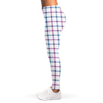 Blue And Purple Tattersall Pattern Print Women's Leggings