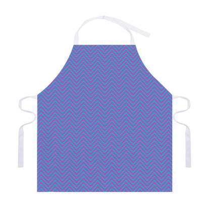 Blue And Purple Zigzag Pattern Print Adjustable Apron