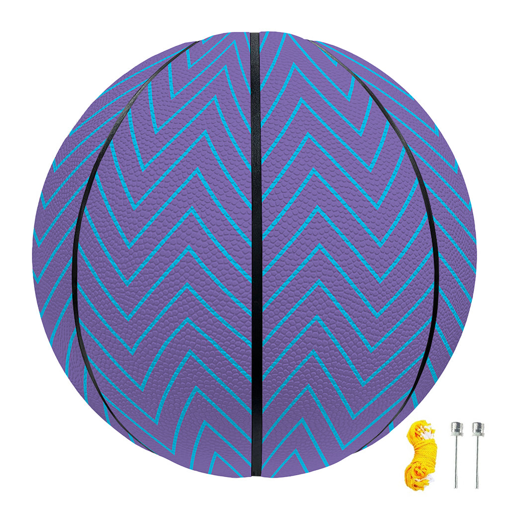 Blue And Purple Zigzag Pattern Print Basketball