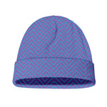 Blue And Purple Zigzag Pattern Print Beanie