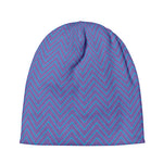 Blue And Purple Zigzag Pattern Print Beanie
