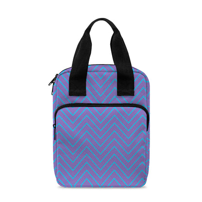 Blue And Purple Zigzag Pattern Print Bible Tote Bag