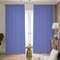 Blue And Purple Zigzag Pattern Print Dimout Pencil Pleat Curtains