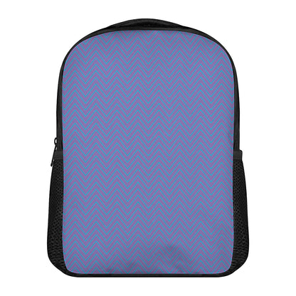 Blue And Purple Zigzag Pattern Print Casual Backpack