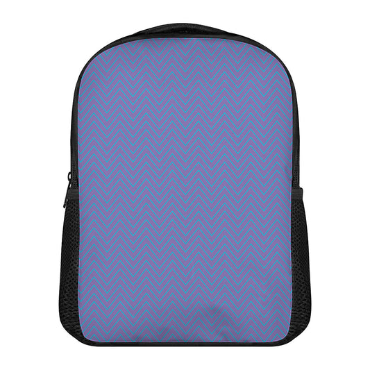 Blue And Purple Zigzag Pattern Print Casual Backpack