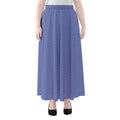 Blue And Purple Zigzag Pattern Print Chiffon Maxi Skirt