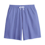 Blue And Purple Zigzag Pattern Print Cotton Shorts
