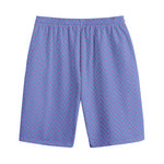 Blue And Purple Zigzag Pattern Print Cotton Shorts