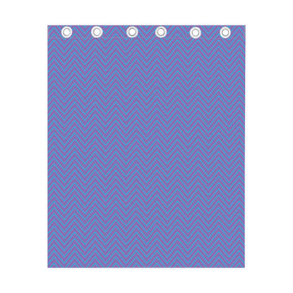 Blue And Purple Zigzag Pattern Print Curtain
