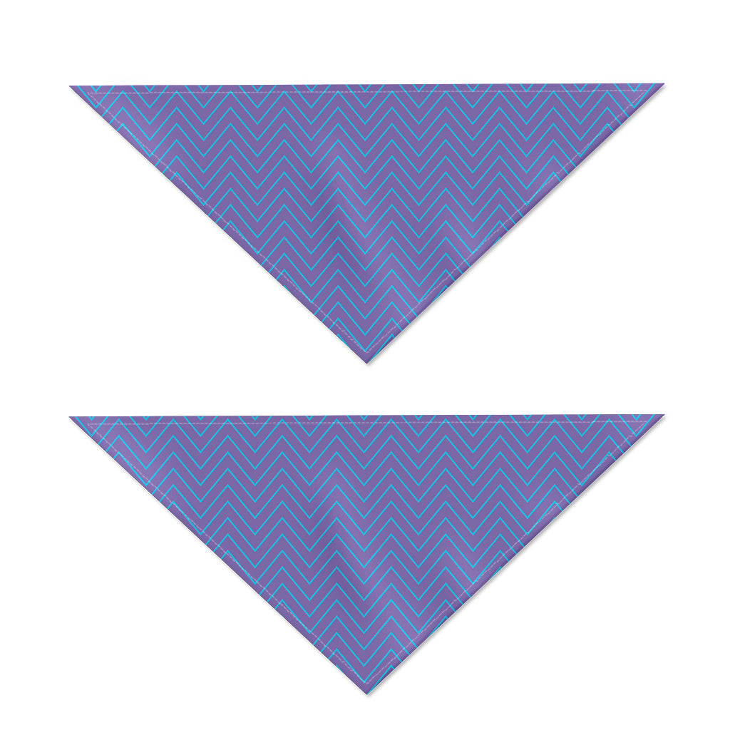 Blue And Purple Zigzag Pattern Print Dog Bandana