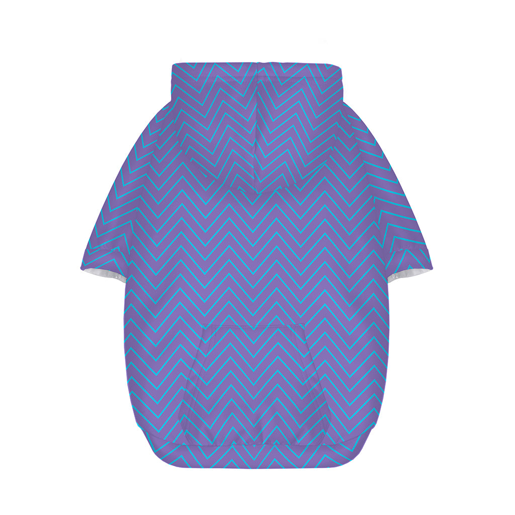 Blue And Purple Zigzag Pattern Print Dog Zip Up Hoodie