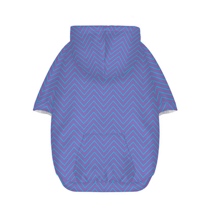 Blue And Purple Zigzag Pattern Print Dog Zip Up Hoodie