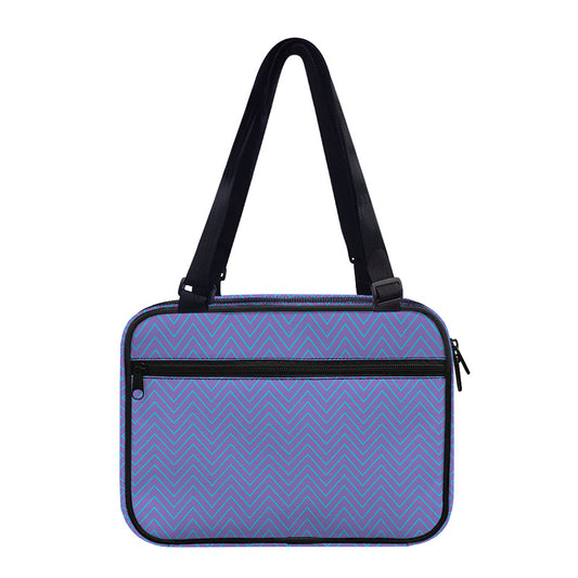 Blue And Purple Zigzag Pattern Print Double Strap Bible Bag