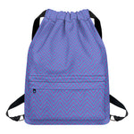 Blue And Purple Zigzag Pattern Print Drawstring Backpack