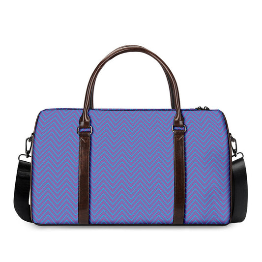Blue And Purple Zigzag Pattern Print Duffle Bag