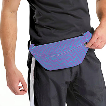 Blue And Purple Zigzag Pattern Print Fanny Pack