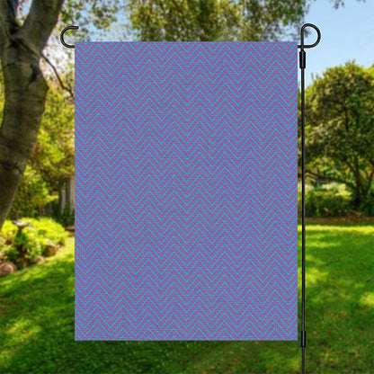 Blue And Purple Zigzag Pattern Print Garden Flag