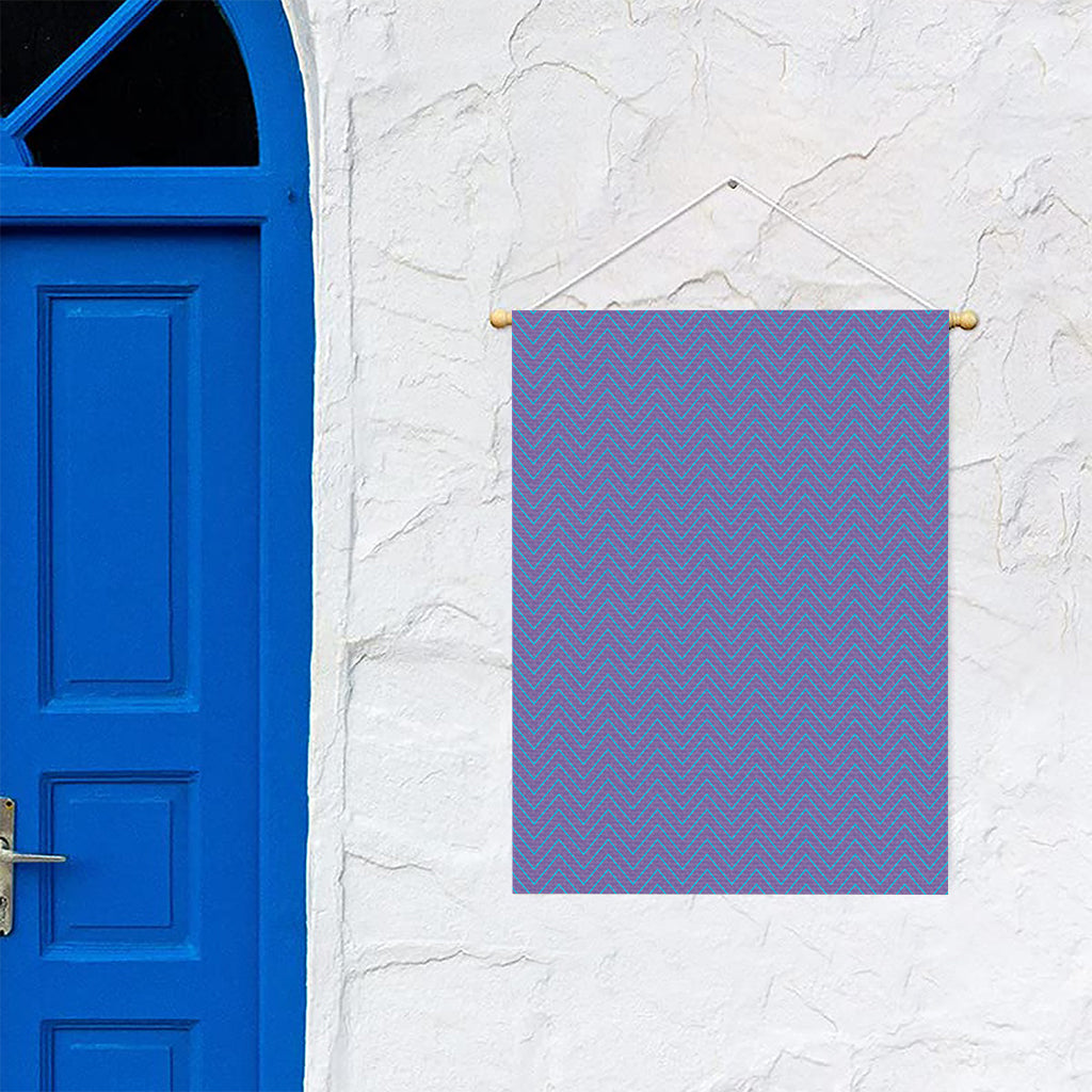 Blue And Purple Zigzag Pattern Print Garden Flag