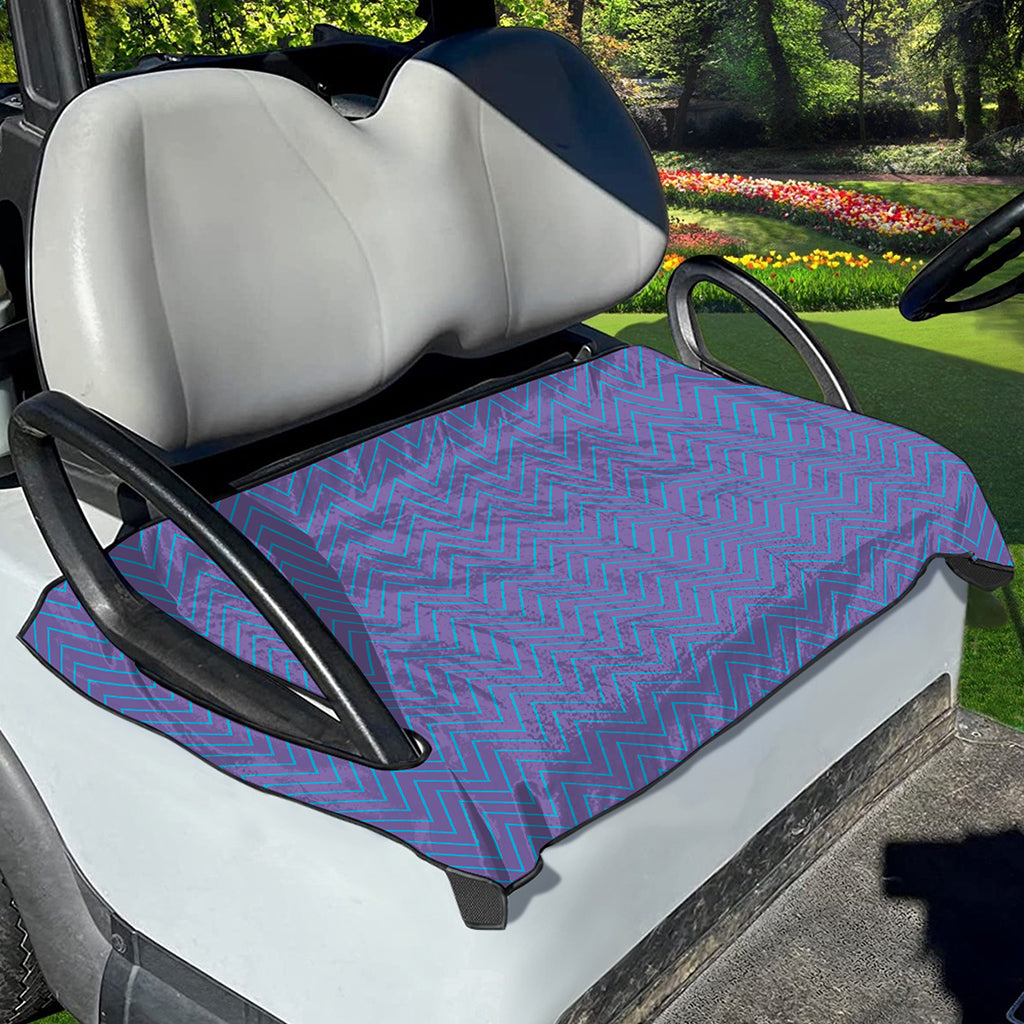 Blue And Purple Zigzag Pattern Print Golf Cart Seat Cover
