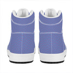 Blue And Purple Zigzag Pattern Print High Top Leather Sneakers