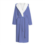 Blue And Purple Zigzag Pattern Print Hooded Bathrobe