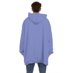 Blue And Purple Zigzag Pattern Print Hoodie Blanket