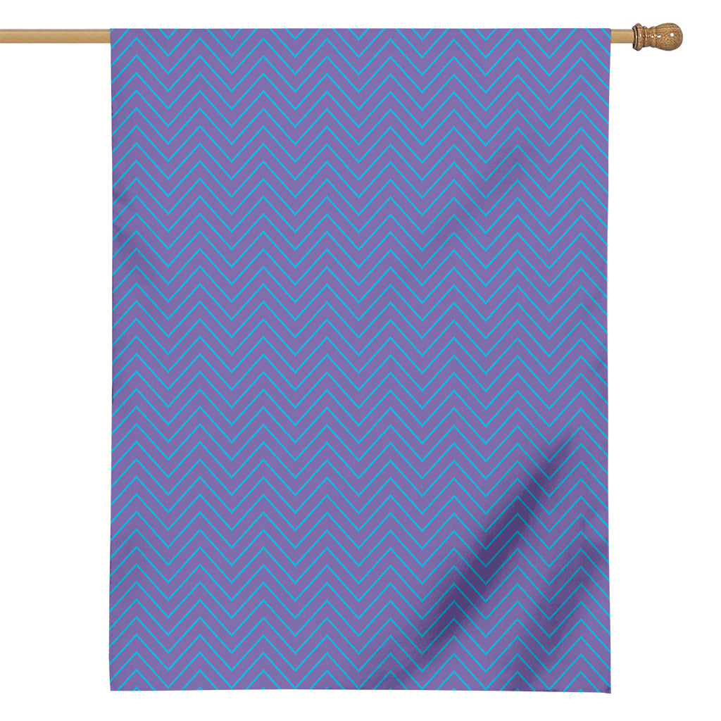 Blue And Purple Zigzag Pattern Print House Flag