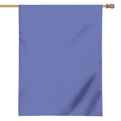 Blue And Purple Zigzag Pattern Print House Flag