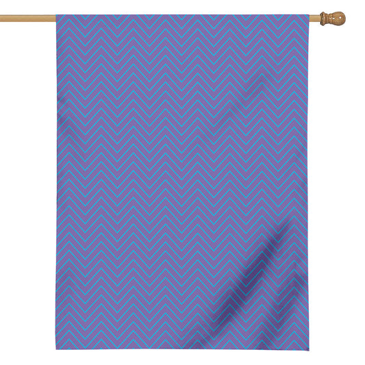 Blue And Purple Zigzag Pattern Print House Flag