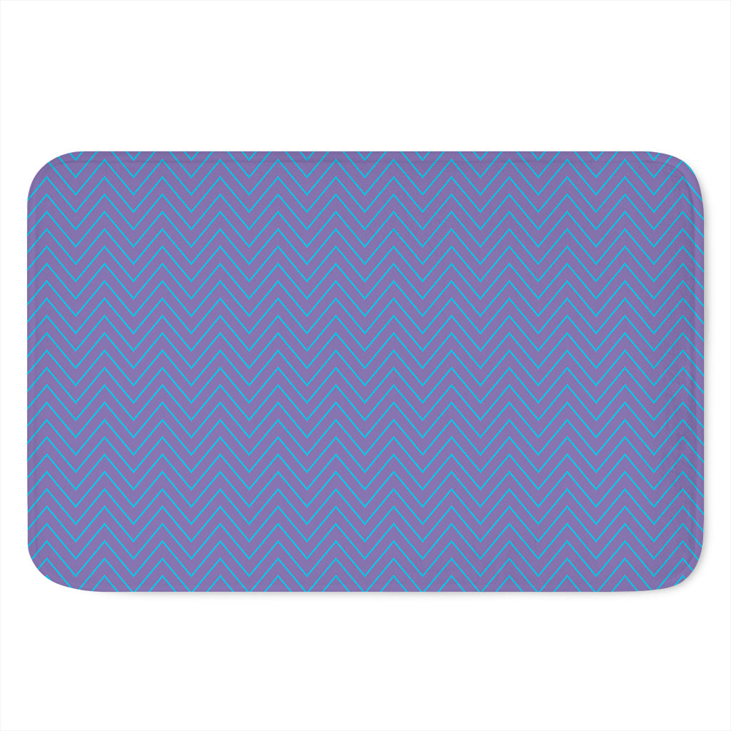 Blue And Purple Zigzag Pattern Print Indoor Door Mat
