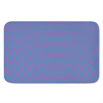Blue And Purple Zigzag Pattern Print Indoor Door Mat