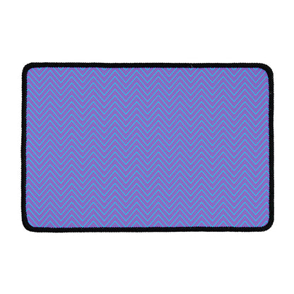Blue And Purple Zigzag Pattern Print Kitchen Mat