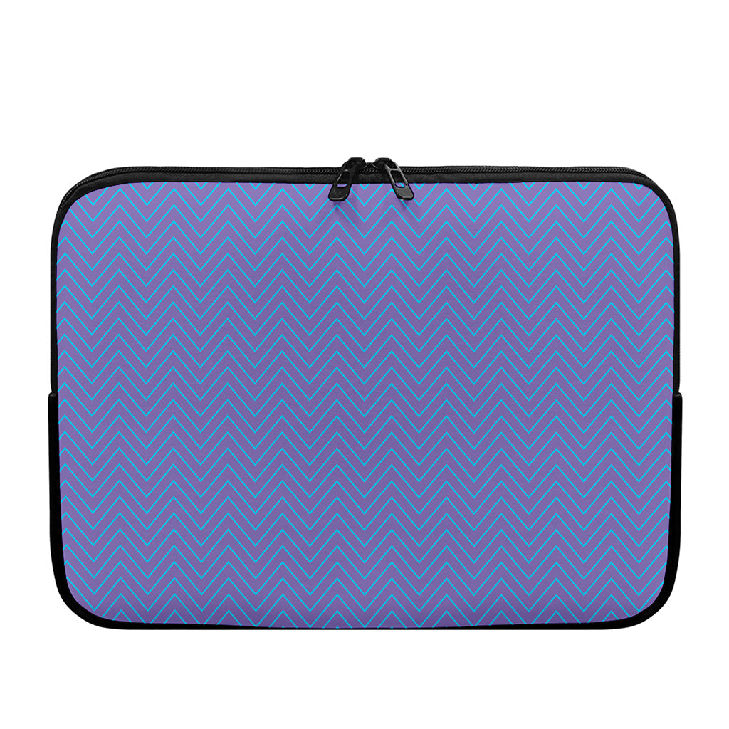 Blue And Purple Zigzag Pattern Print Laptop Sleeve