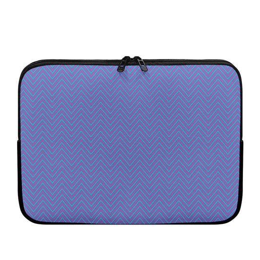 Blue And Purple Zigzag Pattern Print Laptop Sleeve