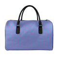 Blue And Purple Zigzag Pattern Print Leather Duffel Bag