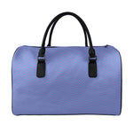 Blue And Purple Zigzag Pattern Print Leather Duffle Bag