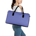 Blue And Purple Zigzag Pattern Print Leather Duffle Bag