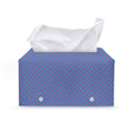 Blue And Purple Zigzag Pattern Print Leather Tissue Box Cover