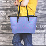 Blue And Purple Zigzag Pattern Print Leather Tote Bag