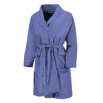 Blue And Purple Zigzag Pattern Print Men's Bathrobe