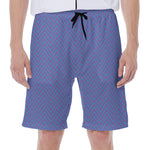 Blue And Purple Zigzag Pattern Print Men's Beach Shorts