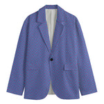 Blue And Purple Zigzag Pattern Print Men's Blazer