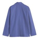 Blue And Purple Zigzag Pattern Print Men's Blazer