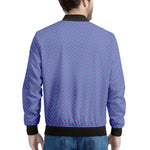 Blue And Purple Zigzag Pattern Print Men's Bomber Jacket