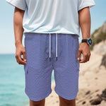 Blue And Purple Zigzag Pattern Print Men's Cargo Shorts