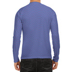 Blue And Purple Zigzag Pattern Print Men's Long Sleeve Rash Guard